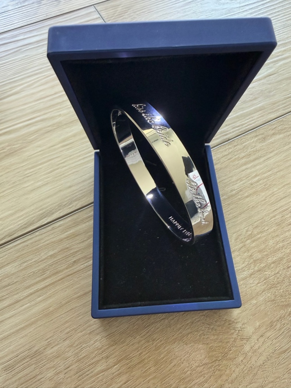 Kate Spade "Happily Ever After" Silver Plated Bangle Bracelet NEW!